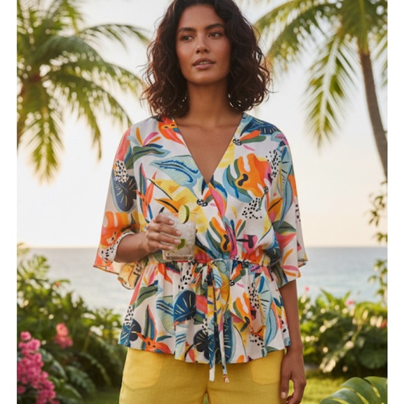 Sweet Rain Tops - Sweet Rain Multicolor Floral Blouse ptp 18